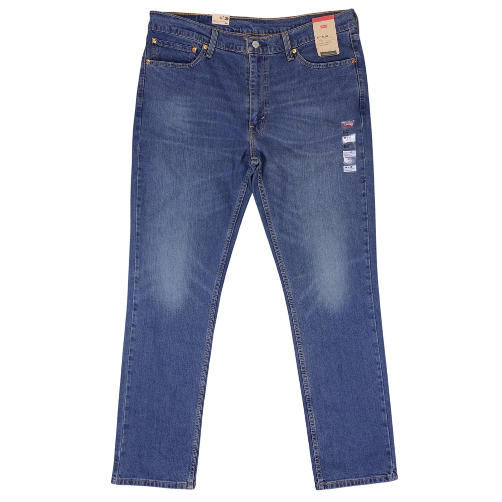NWT Levis Jeans 511 Slim Mens 38x32 Blue Cotton Stretch Denim